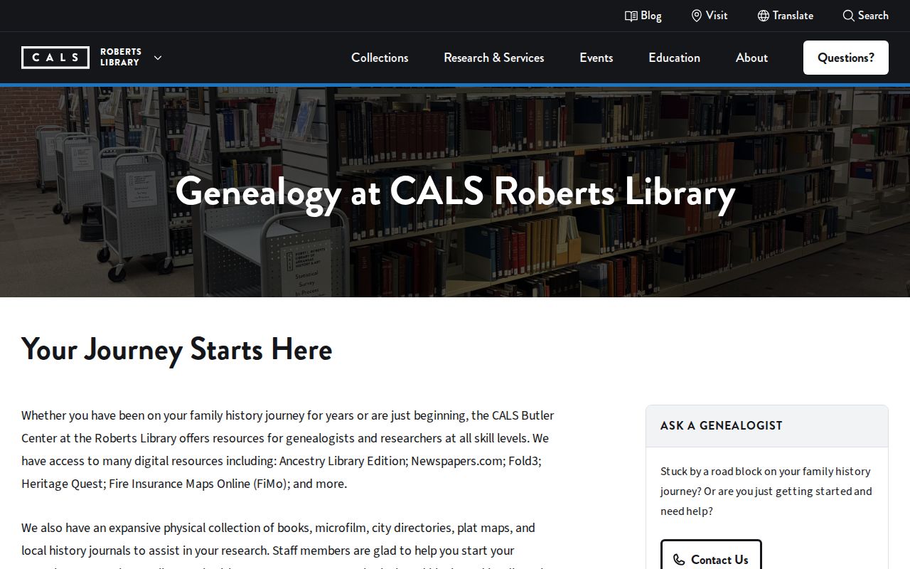Arkansas people directories CALS Roberts Library genealogy resources